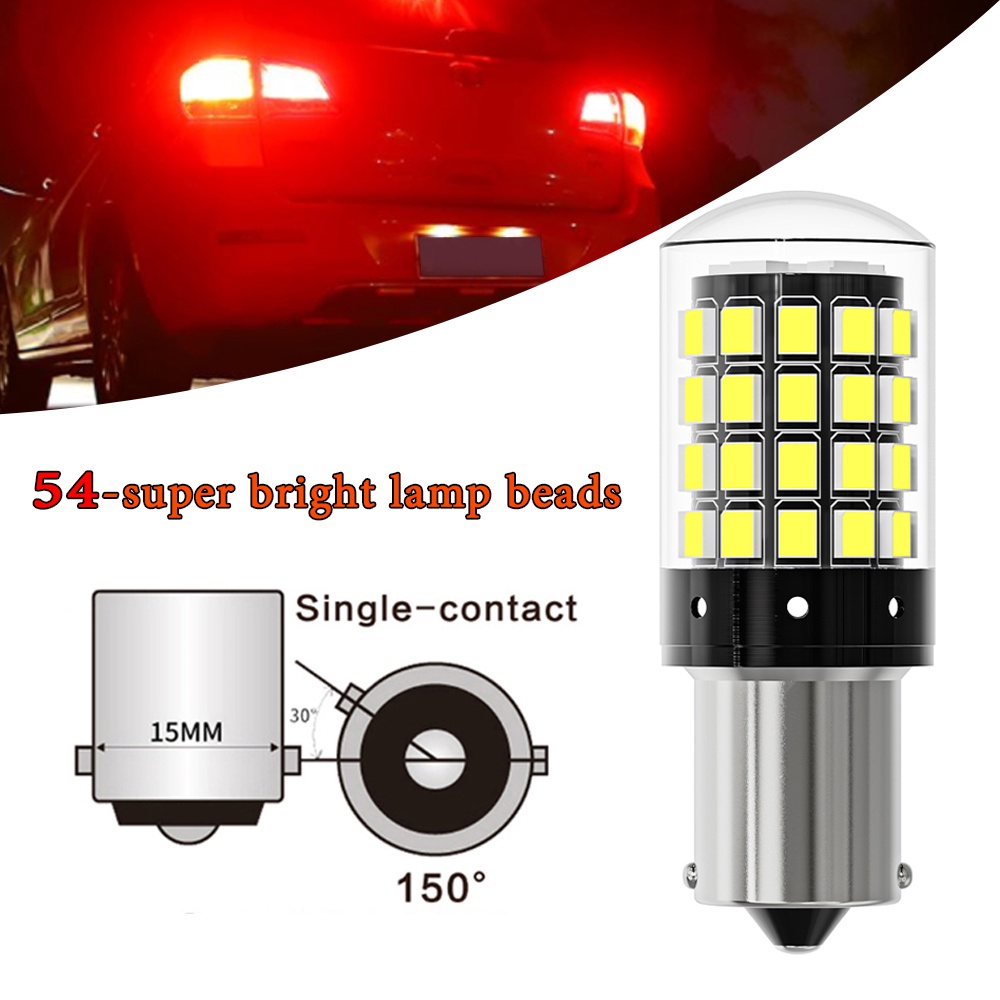 1 Đèn LED Phanh 1156 BA15S BAU15S 1157 Bay15d T20 7440 7443 2835 54SMD Siêu Sáng Cho Xe Hơi