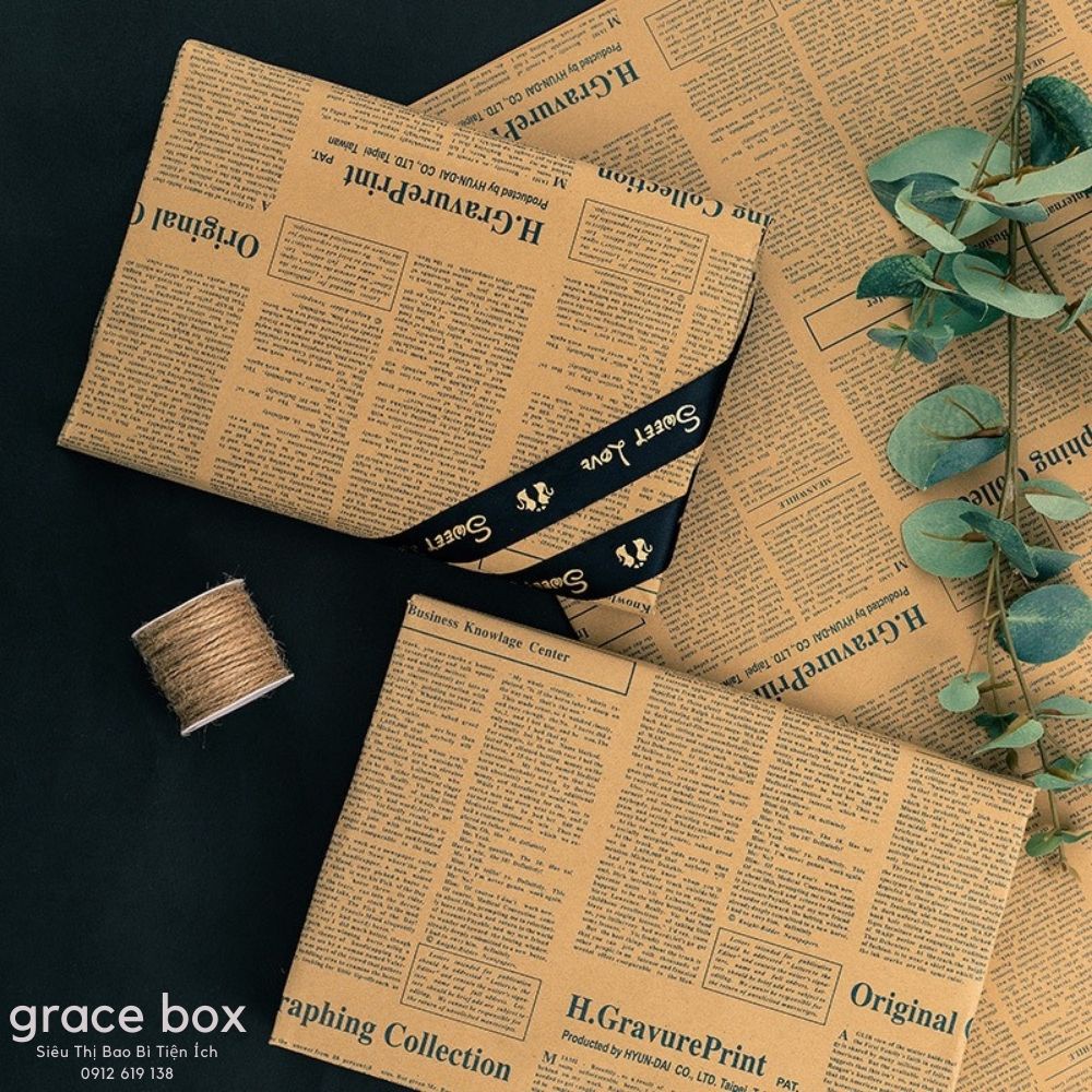 Combo 5 Giấy Kraft Gói Qùa, Gói Hoa Phong Cách Vintage - Siêu Thị Bao Bì Grace Box