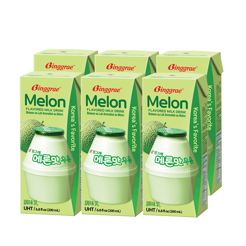 Lốc Sữa Dưa lưới Hàn Quốc Binggrae Melon Milk (200ml x 6 hộp)