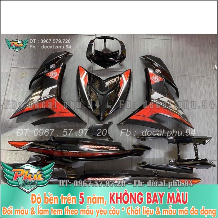 Tem rời Exciter 150 Y15ZR đỏ đen (X) -1