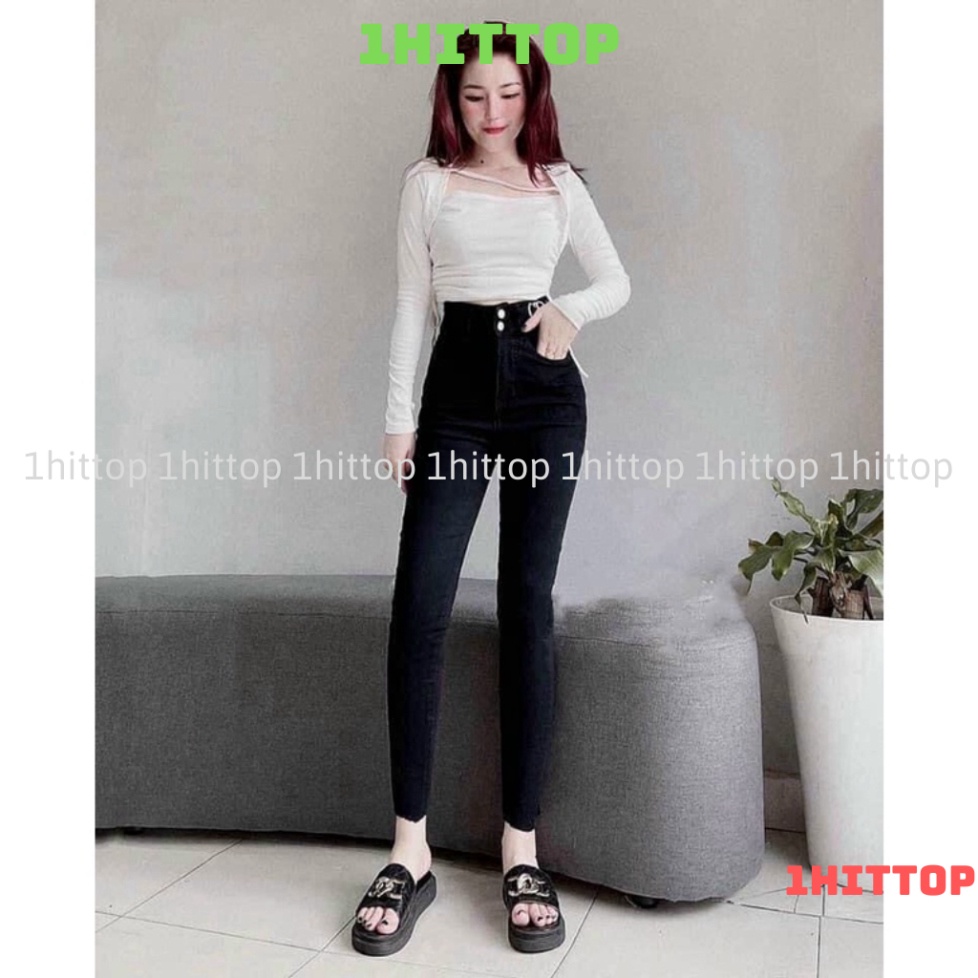 Quần jean lưng cao 2 khuy 1hittop