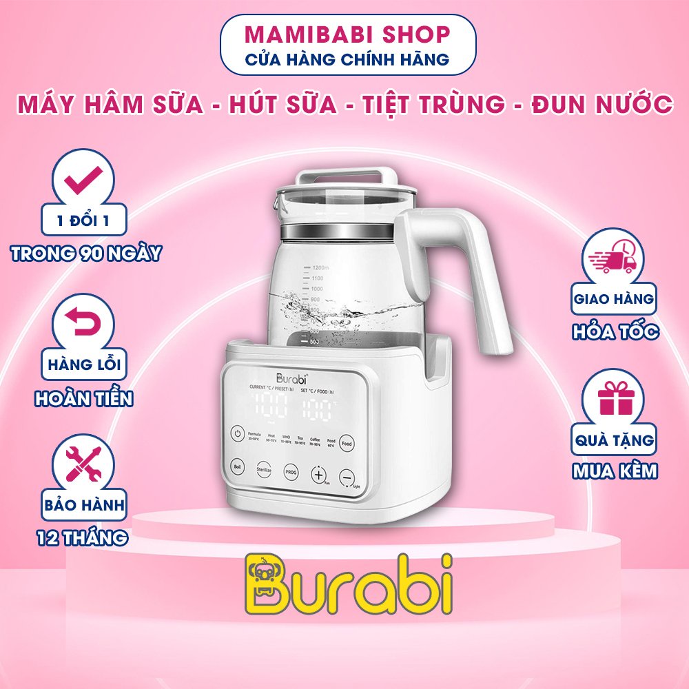 Ấm đun nước đa chức năng giữ nhiệt Burabi