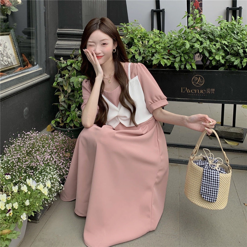Đầm Dài Giả Hai Lớp Thời Trang Mùa Hè Thanh Lịch Cho Nữ