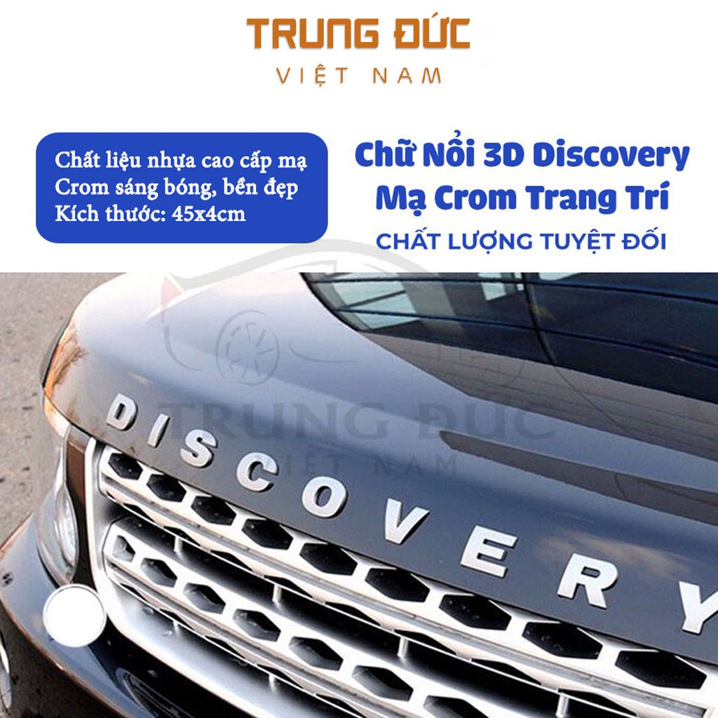 Chữ Nổi Dán Xe TRUNGDUCVN – Chữ Nổi Dán Ô Tô – Tem DISCOVERY Mạ Crom Trang Trí Xe Ô Tô