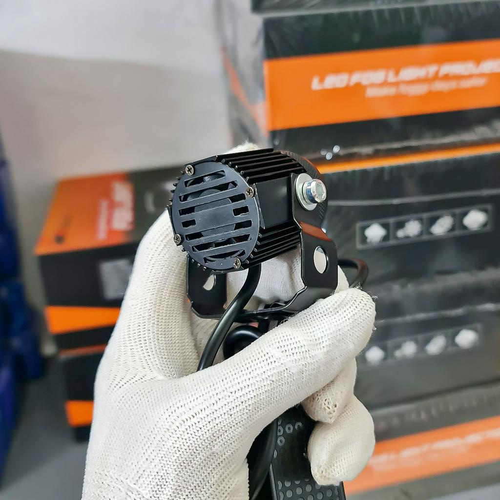 Đèn Trợ Sáng Mini M2 12.24V/DC Cos Vàng Pha Trắng Kèm Mạch Auto Passing V2