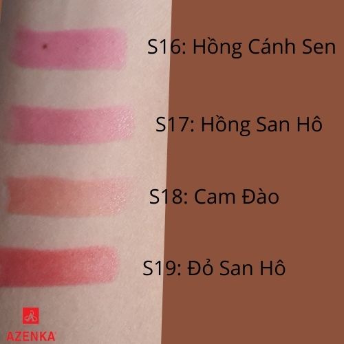 Son dưỡng có màu lâu trôi AZENKA, son dưỡng môi không chì giúp làm mềm môi, hồng hào tự nhiên thỏi 3,8g