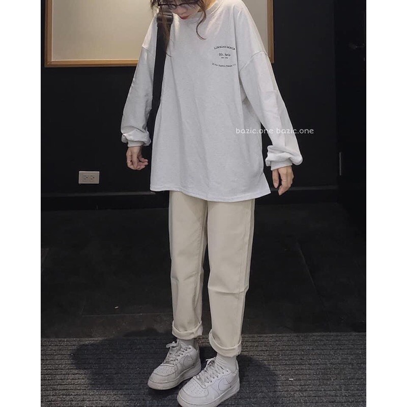 Áo Nỉ Nữ In Hình Cô Gái Tay Dài Form Rộng, Áo Thu Đông Nữ Có Ảnh Thật Kèm Theo (38-70kg) | BigBuy360 - bigbuy360.vn