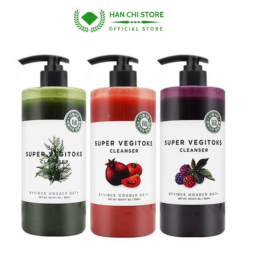 Sữa Rửa Mặt Rau Củ Quả Super Vegitoks Cleanser 300ml Dưỡng Ẩm, Sữa Rửa Mặt Hoa Quả Super Vegitoks Hàn Quốc Chính Hãng | BigBuy360 - bigbuy360.vn