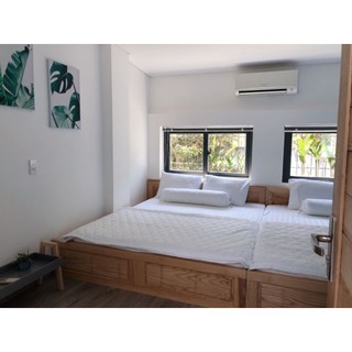 Trọn bộ drap trắng sọc 1m6 và 1m8 x2m + mền chần bông trắng sọc ( chân nệm 5_17cm)