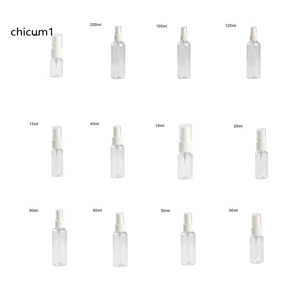Chai rỗng bằng nhựa mini màu trong suốt dạng xịt tái sử dụng mang theo du lịch