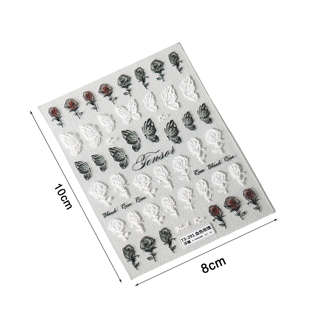 [Hàng mới về] Miếng Dán Trang Trí Móng Tay Siêu Mỏng Họa Tiết Khắc Nổi Nhiều Hình Dạng