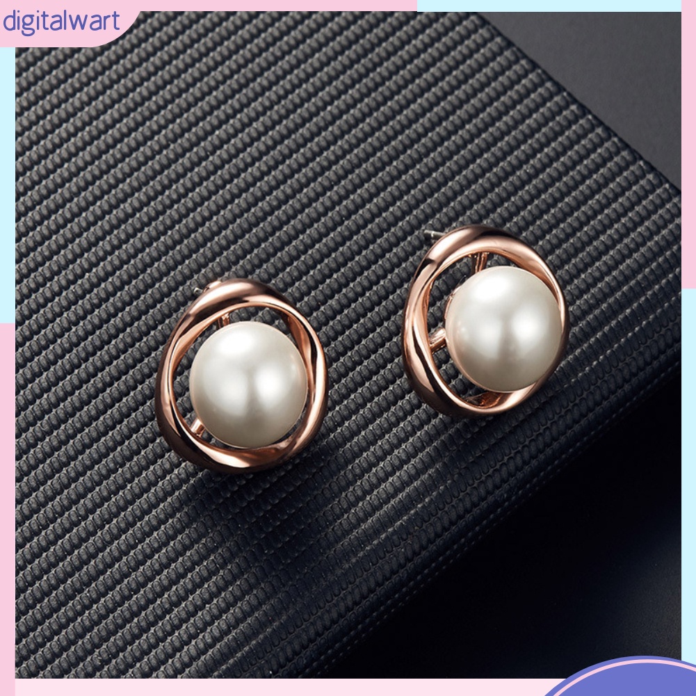Set vòng cổ + bông tai phối hạt ngọc trai giả thanh lịch sang trọng