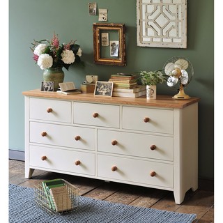 tủ 7 ngăn kéo gỗ thông trắng nóc sồi