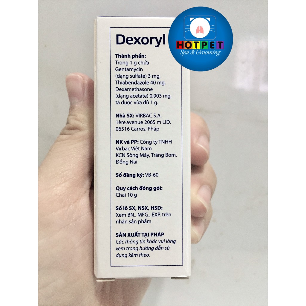 Nhỏ Tai DEXORYL Virbac - Viêm Tai, Hôi Tai, Nấm Tai Chó Mèo Chai [10g]