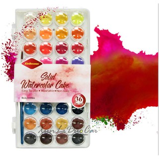 Màu Nước Dạng Nén SIMBALION Solid Watercolor Cake 12/16/36 Màu Tặng Kèm Bút - Art và Đời Sống