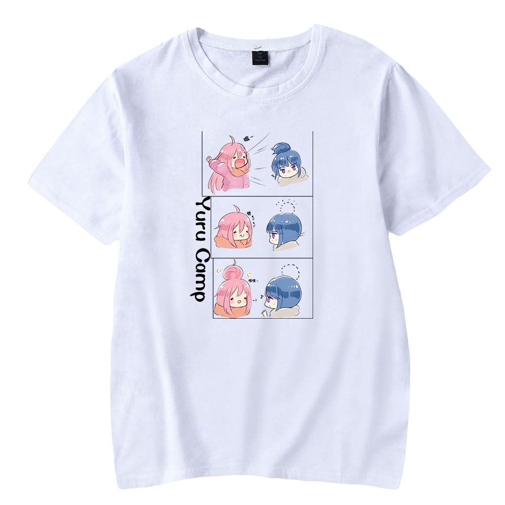 Áo Thun Tay Ngắn In Hình Anime Yuru Camp Thời Trang Cho Nam Và Nữ