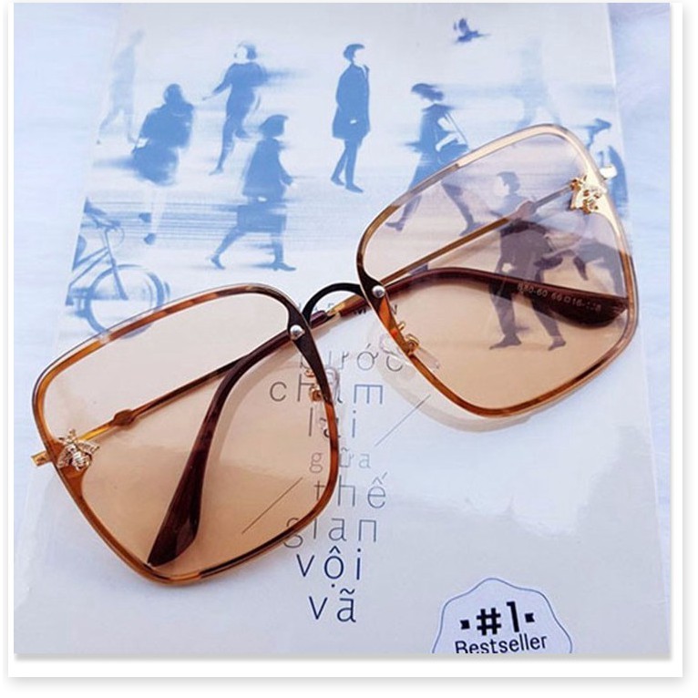 Mắt kính mát nữ gọng vuông hình con ong độc lạ sang trọng | BigBuy360 - bigbuy360.vn