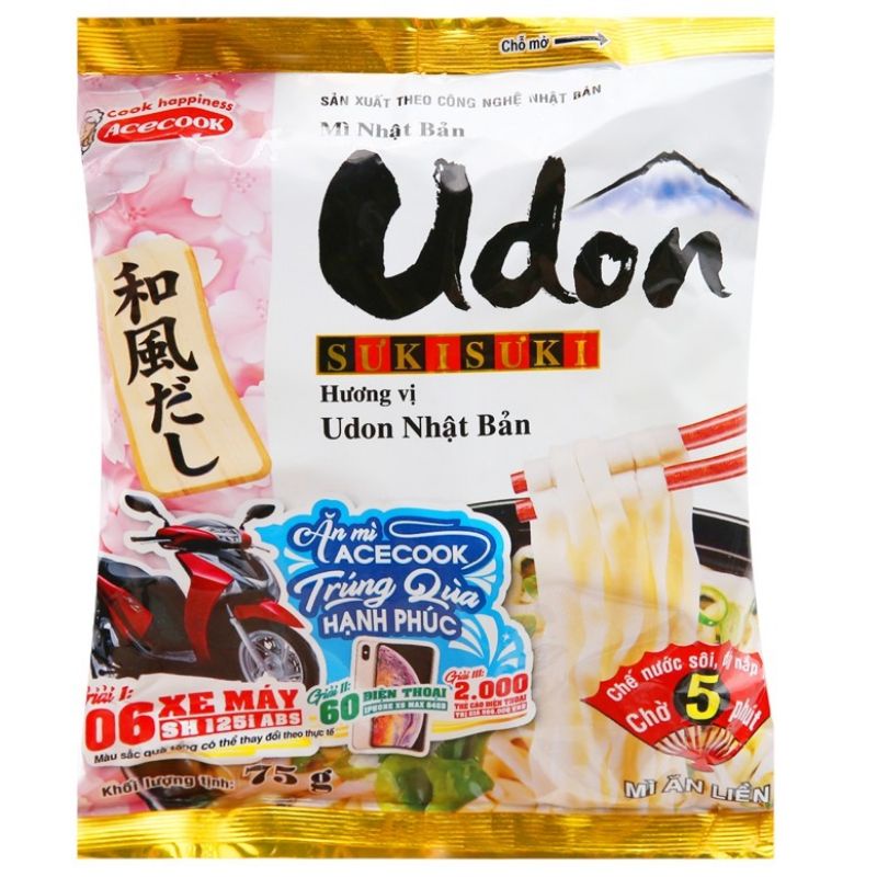 Thùng 24 gói mì Udon Suki Suki Nhật Bản Original