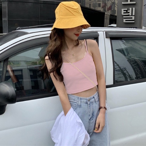 Áo 2 dây sexy ngắn MADELA nhiều màu, Áo Hai Dây Nữ Thun Bozip Dáng Xinh Không Đệm Mút