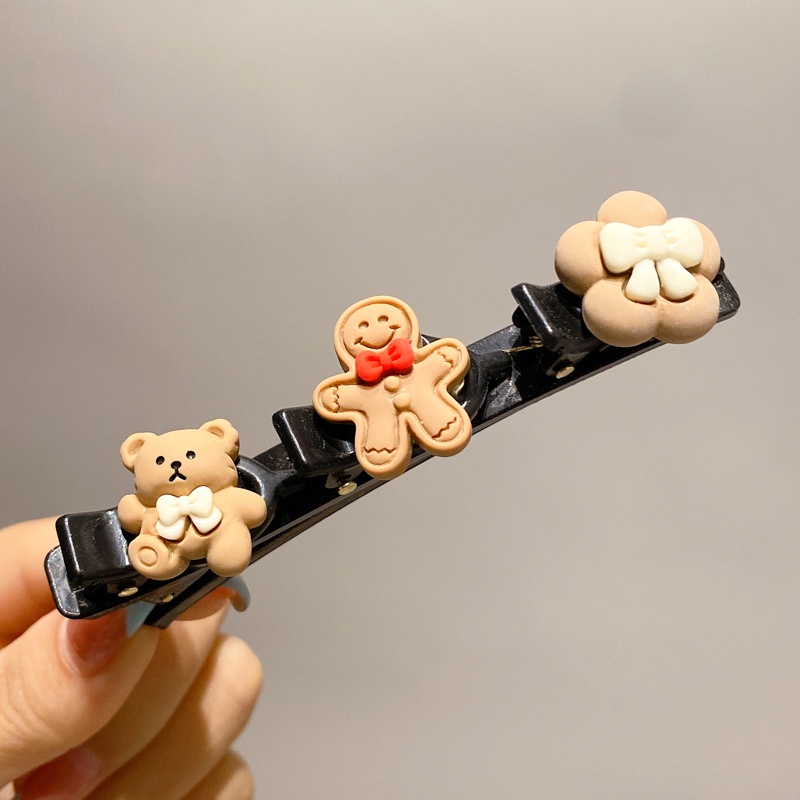 Kẹp Tóc Nữ Thiết Kế Bện Sợi Màu Sắc Cà Phê Xinh Xắn