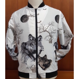 Áo khoác nam Bomber màu trắng chất đẹp thể thao