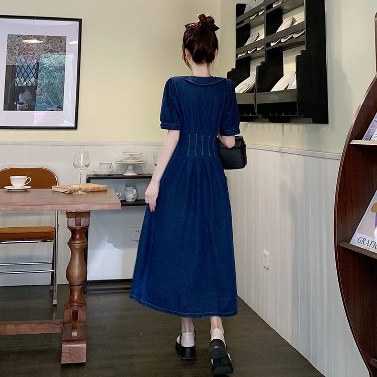 Plus Đầm Denim Eo Cao Phong Cách Thời Trang Mùa Hè Dành Cho Nữ