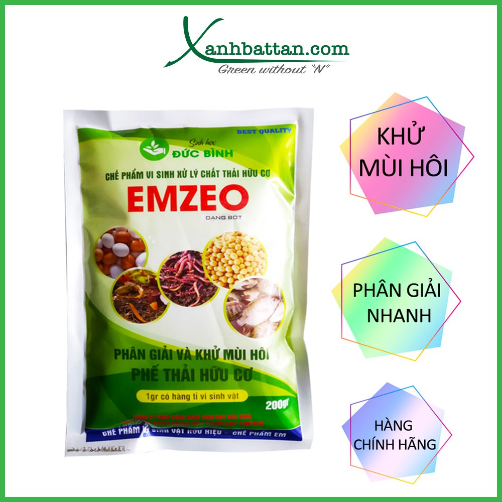 Emzeo Khử Mùi Hôi Phân Cá, Ủ Đậu Tương Và Rác Thải Sinh Hoạt Gói 200 Gram