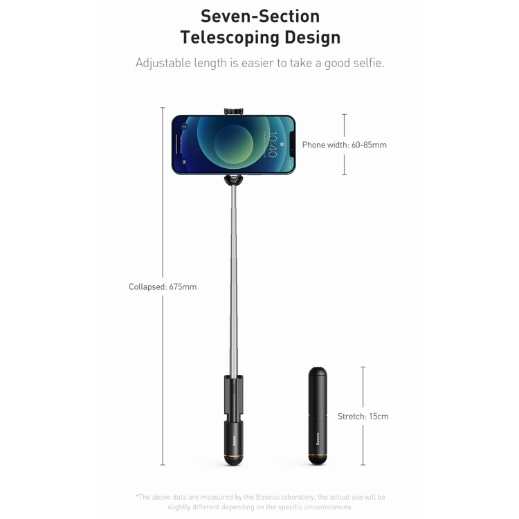 Gậy chụp hình bluetooth Baseus SUDYZP-G02 Folding selfie stick - độ lên đến 67 cm (2 màu tuỳ chọn)