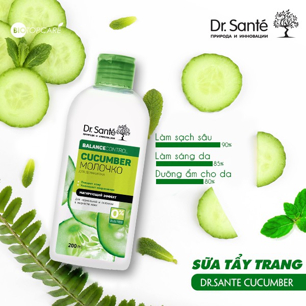 Sữa tẩy trang làm sạch sâu Dr. Santé Cucumber Balance Control 200ml - BioTopcare Official | BigBuy360 - bigbuy360.vn