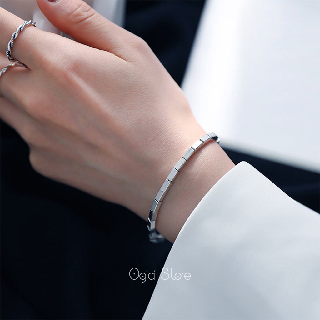 Vòng tay nữ thời trang, Lắc tay chuỗi hộp vuông phong cách nhẹ nhàng sang trọng, Cá tính, Unisex