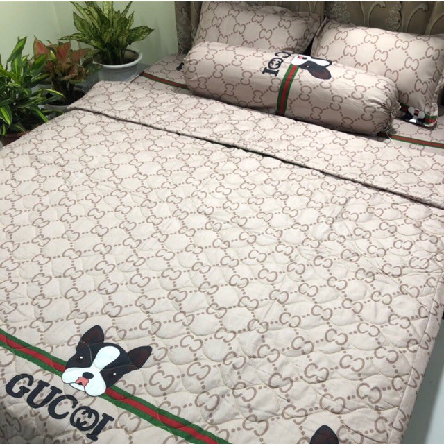 TRỌN BỘ GA GỐI, CHĂN TRẦN BÔNG 5 MÓN CÚN GU CIII TẶNG KÈM VỎ GỐI ÔM | BigBuy360 - bigbuy360.vn