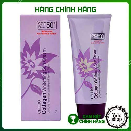 [HÀNG AUTH] KEM CHỐNG NẮNG CELLIO TÍM - KEM CHỐNG NẮNG CELLIO COLLAGEN WHITENING SUN CREAM 70G CHÍNH HÃNG HÀN QUỐC - HN