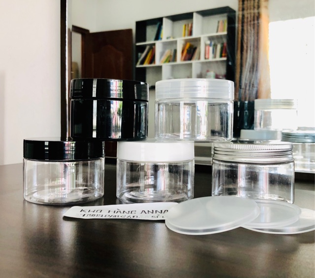 10 HỦ NHỰA NẮP NHÔM 100GR - BỘ 10 HỦ NHỰA TRÒN NẮP NHÔM THIẾC 100GR CÓ NẮP LÓT - 10 HỦ PET 100GR đựng Mỹ phẩm