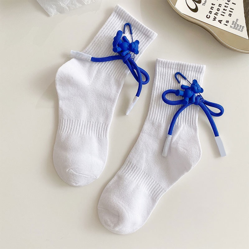 Đôi Vớ Ngắn Co Giãn Đính Nơ Dễ Thương Thời Trang Harajuku Cho Nữ