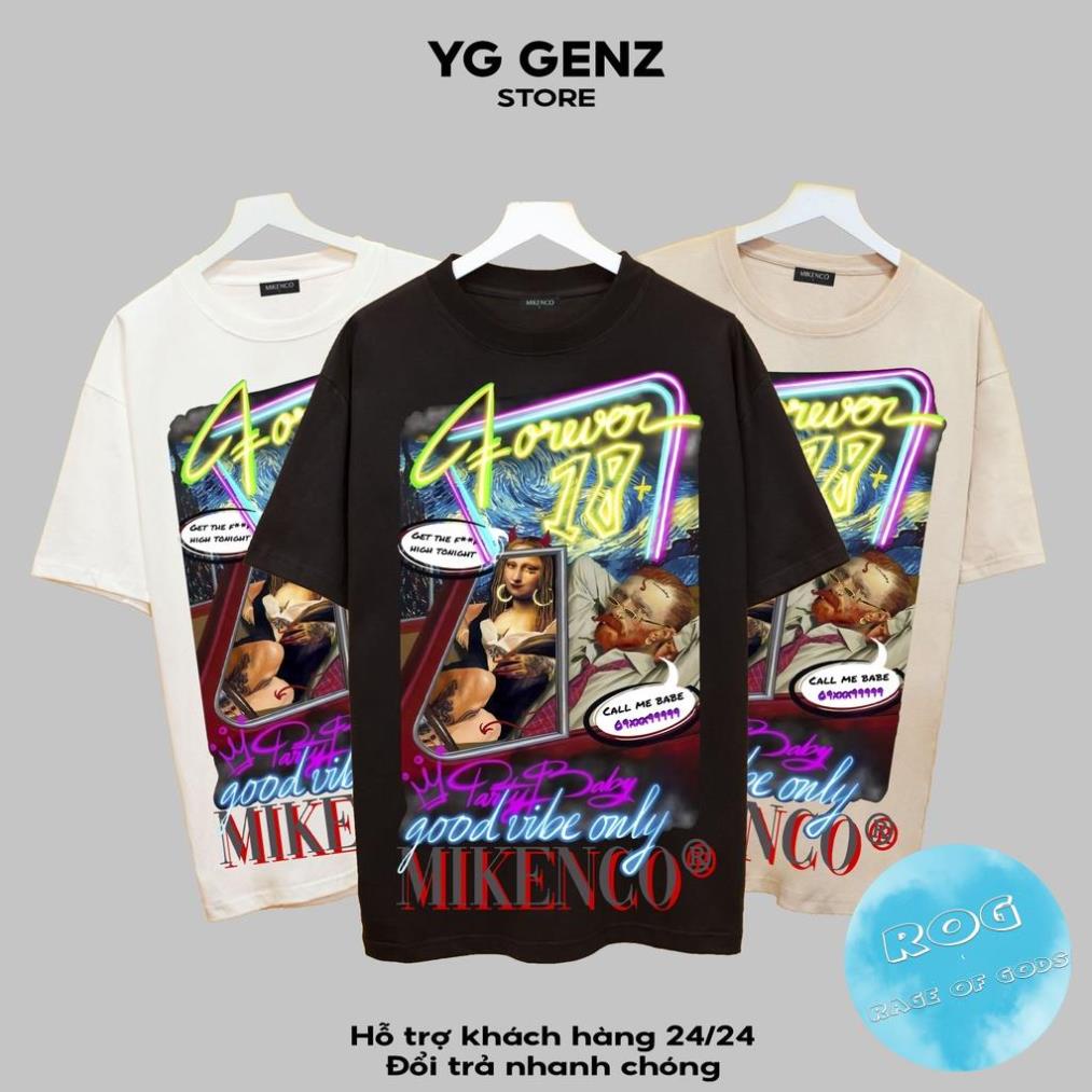Áo thun tay lỡ MIKENCO 1 Streetwears SG , Áo thun unisex nam nữ from rộng oversize chất liệu cotton