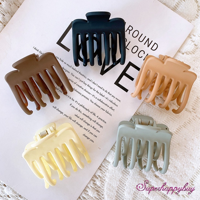 Set Kẹp Tóc Màu Trơn Đơn Giản Chống Trượt Dành Cho Nữ