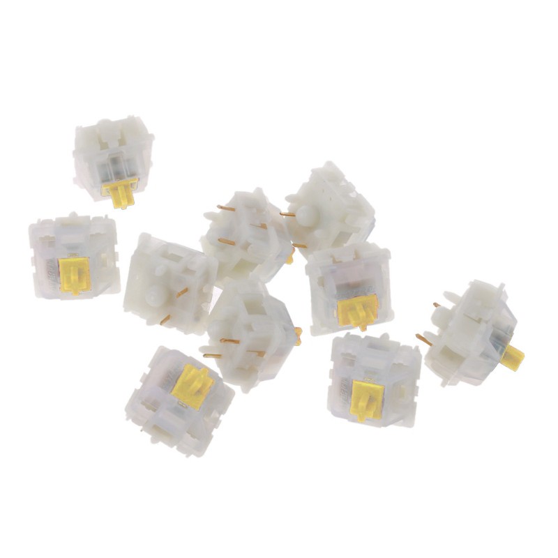 Set 10 Công Tắc Cơ Học 5 Chấu Màu Vàng Trong Suốt Gk61 Gk64 Gh60