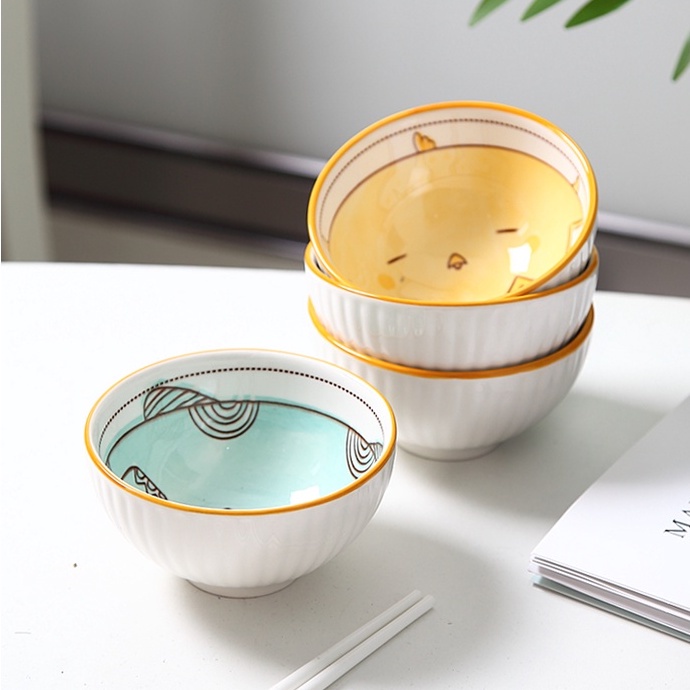 Bát Ăn Dặm AD34 Họa Tiết Voi Con Xinh Xắn Chất Liệu Sứ Cao Cấp Tráng Men An Toàn Cho Bé YOOTA BABY