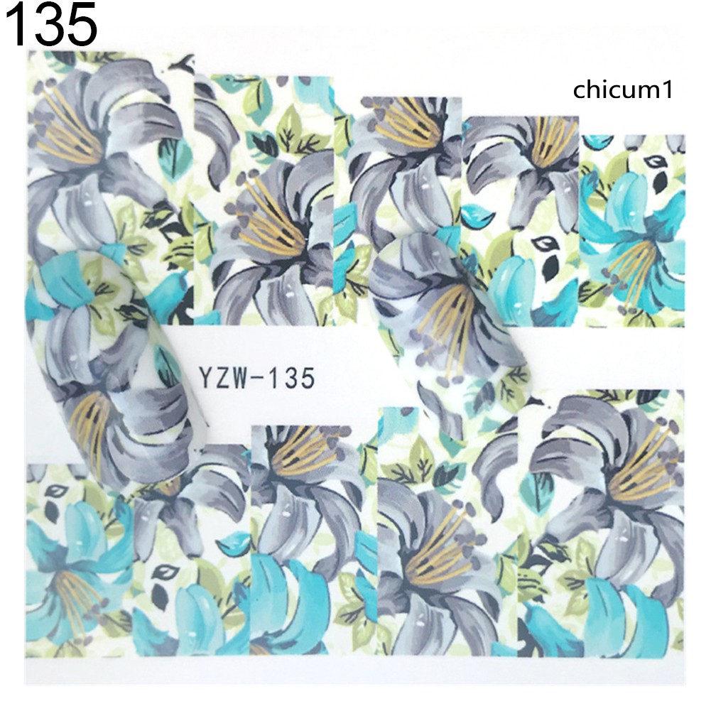 [Hàng mới về] Miếng dán trang trí móng tay họa tiết hoa sáng tạo