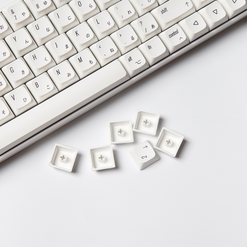 PBT Keycap XDA Cấu hình Hyper White Nhật Bản Dye Thăng hoa Bàn phím cơ học Keycap 124 Phím