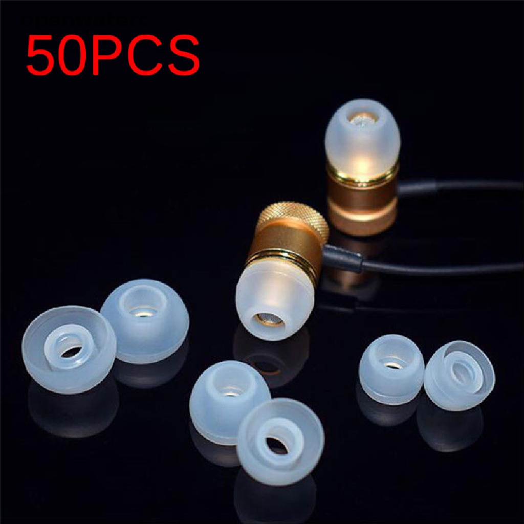 Set 50 Nút Bọc Đầu Tai Nghe Nhét Tai Bằng Silicon Mềm Thay Thế