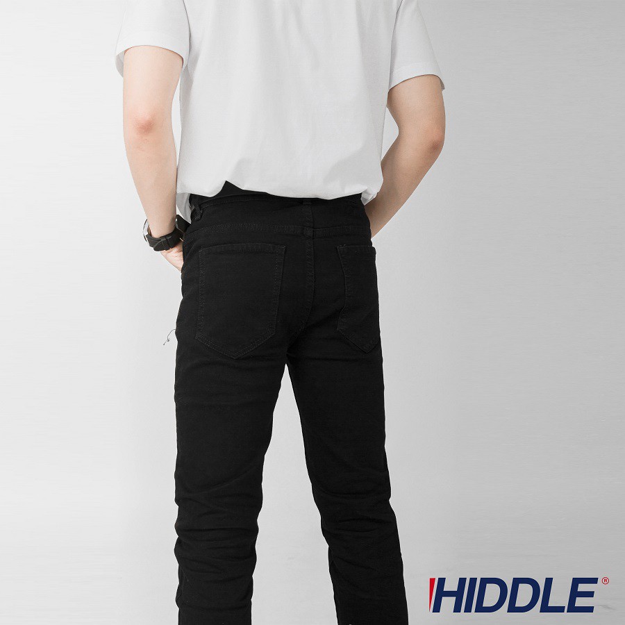 Quần jean nam trơn đen co giãn, quan nam quan jean Basic HIDDLE 2121 | BigBuy360 - bigbuy360.vn