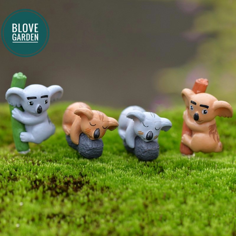 Phụ kiện tiểu cảnh Gấu trúc Koala ngịch ngợm trang trí chậu cây mini, terrarium, hồ cá, bonsai, hòn non bộ, sen đá