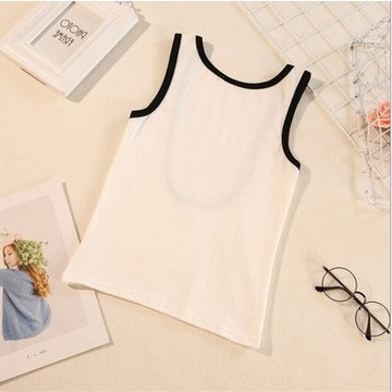 Áo Croptop Không Tay Hở Lưng Màu Sắc Tương Phản Phong Cách Hàn Quốc Thời Trang Mùa Hè Dành Cho Nữ