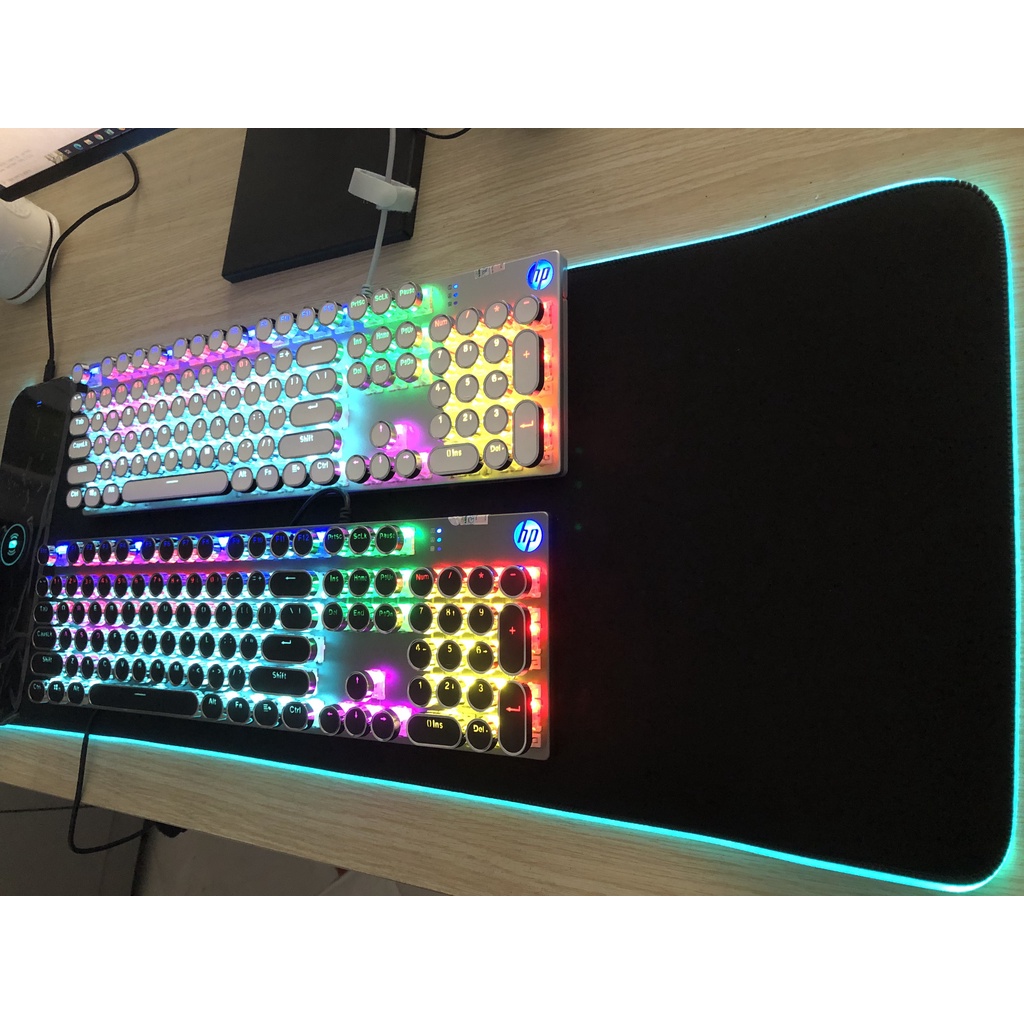 Lót Chuột Lớn LED RGB Tích Hợp Sạc Không Dây ALMP7604 Cho Điện Thoại, Bàn Di Pad Chuột Có Nhiều Chế Độ Led Khác Nhau
