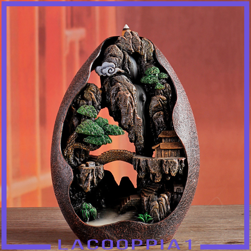 [LACOOPPIA1]Resin Backflow Incense Burner Holder Smoke Waterfall Aromatherapy Gift