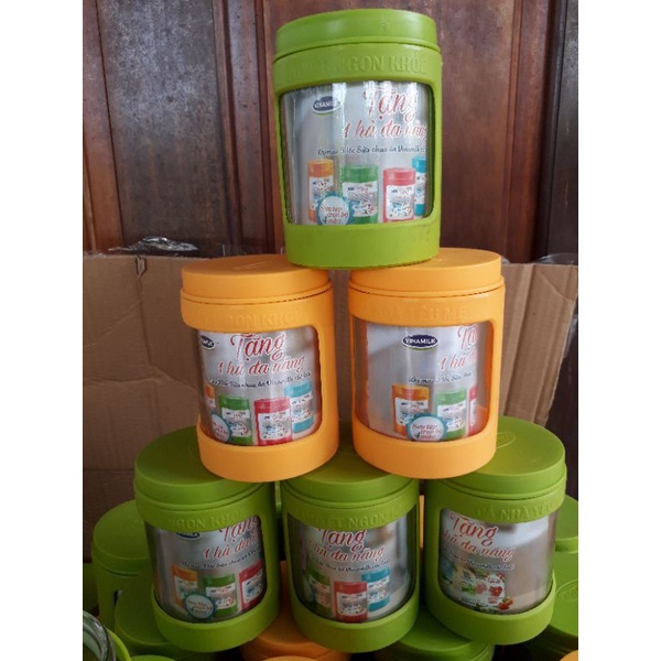 Hủ gia vị thủy tinh,hủ  đựng gia vị có  bọc  nhựa chống trơn trượt,hàng khuyến mãi của sữa Vinamilk