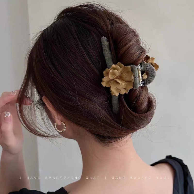 Kẹp Tóc Hình Hoa Màu Cà Phê Thời Trang Hàn Quốc Cho Nữ