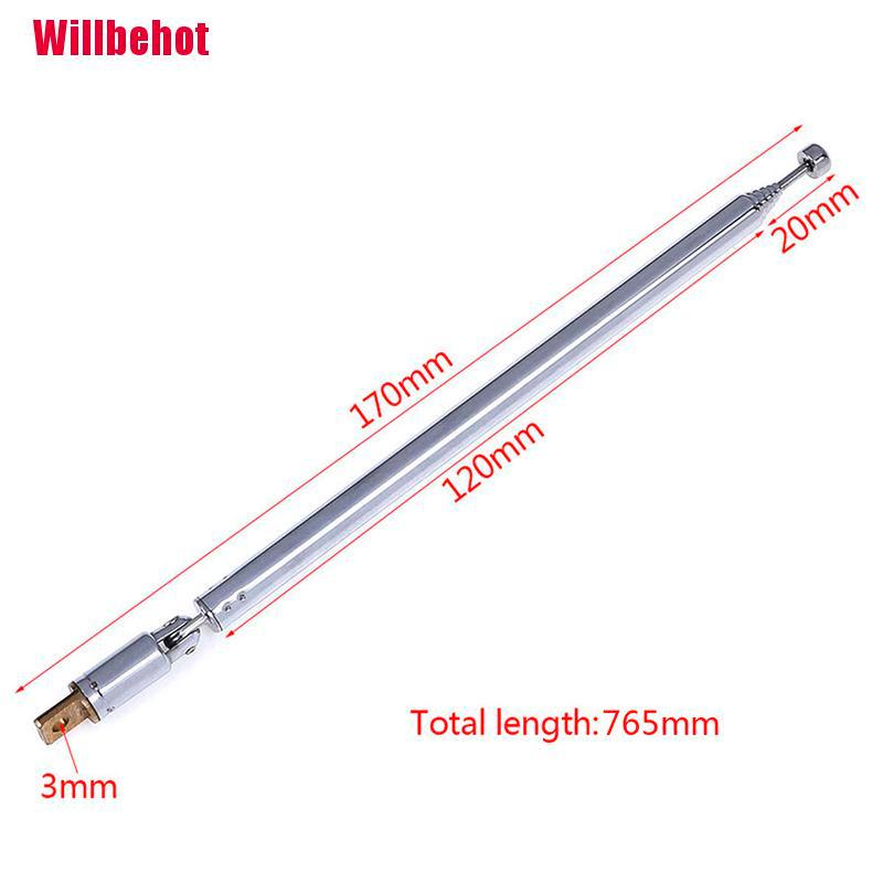 [Willbehot] 7 Sections Telescopic Antenna Aerial Radio Tv Replacement  Instrument-Specific [Hot]