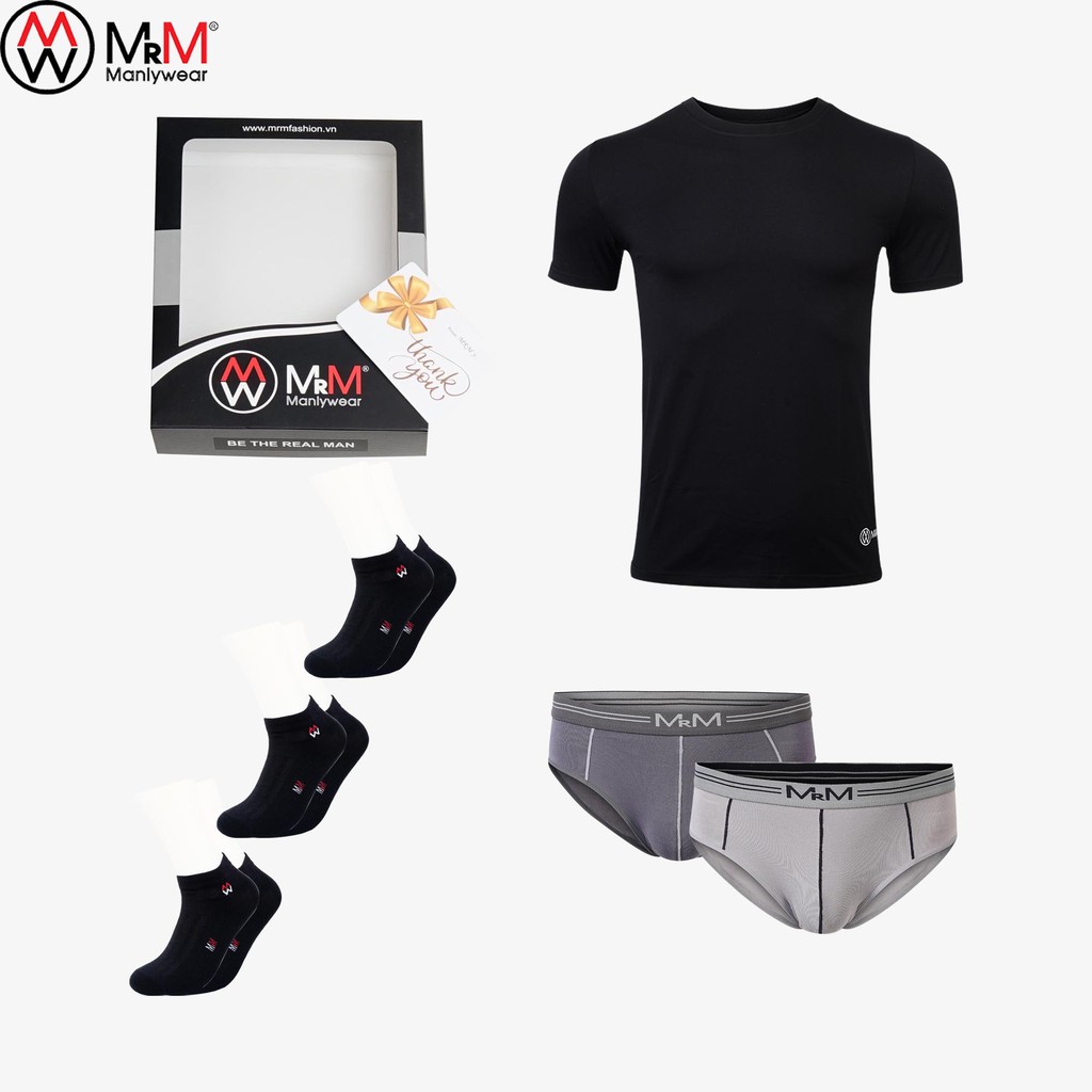 Combo 1 áo thun, 2 quần lót Boxer, 3 đôi bít tất Hàng Việt Nam Thương Hiệu MRM Manlywear thumbnail
